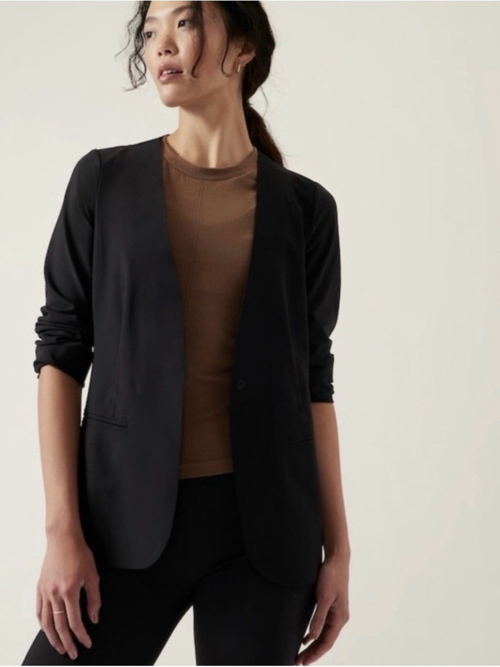 Athleta Avenue Black Lightweight Blazer